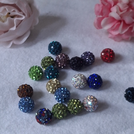 Perlen, Tonperlen mit Strass