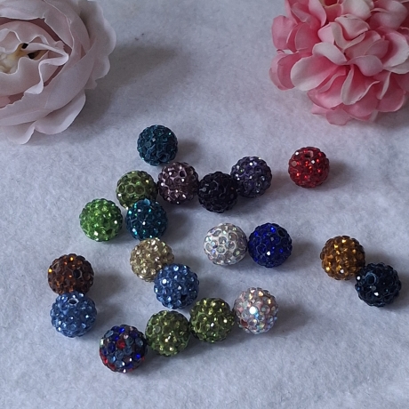 Perlen, Tonperlen mit Strass