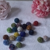 Perlen, Tonperlen mit Strass