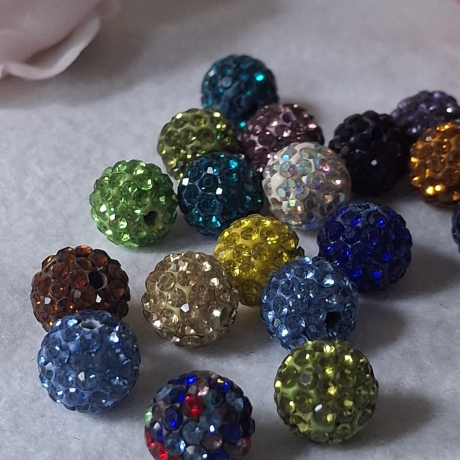 Perlen, Tonperlen mit Strass