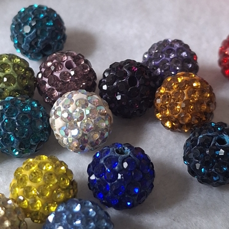 Perlen, Tonperlen mit Strass