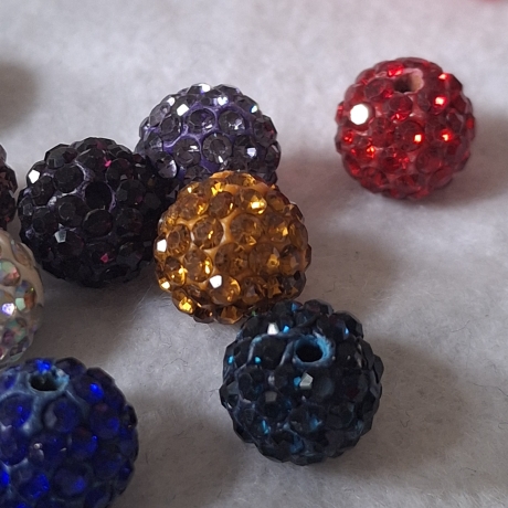 Perlen, Tonperlen mit Strass