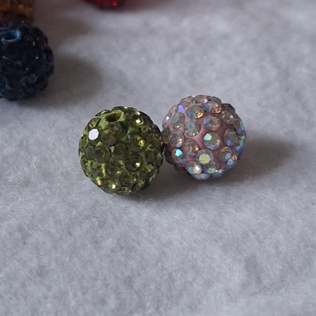 Perlen, Tonperlen mit Strass