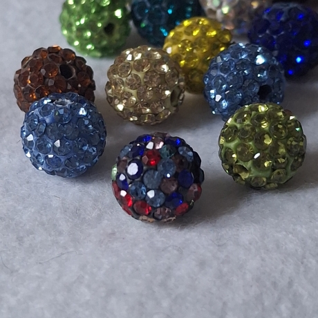 Perlen, Tonperlen mit Strass