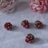 Perlen, Polymer - Strass Perlen, Erdbeere