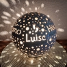 Keramik Leuchtkugel Namenslampe Geburtslampe Kugellampe mit Name