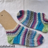 Sneaker-Socken Gr. 36/37 mit Lochmuster - Streifen - helle Farben
