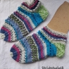 Sneaker-Socken Gr. 36/37 mit Lochmuster - Streifen - helle Farben