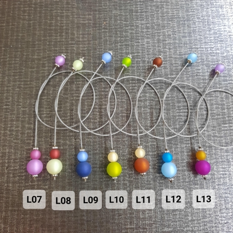 Lesezeichen, matte Polarisperlen, Schmuckdraht, handgefertigt 