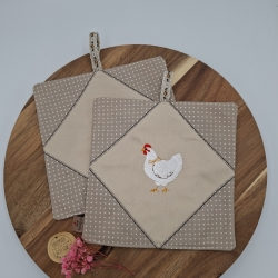Topflappen Patchwork Huhn