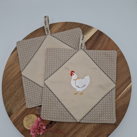 Topflappen Patchwork Huhn