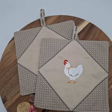 Topflappen Patchwork Huhn