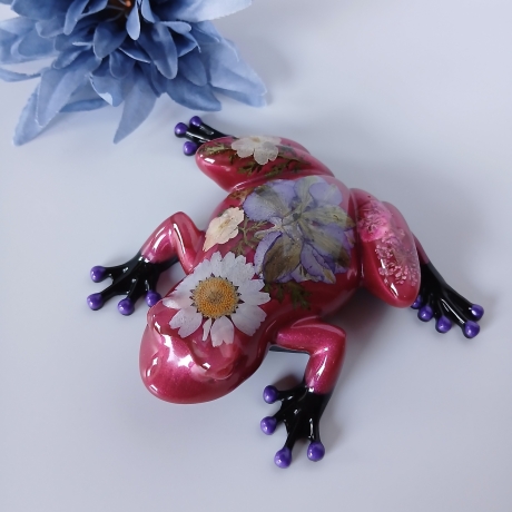 Epoxidharz Frosch Blüten 
