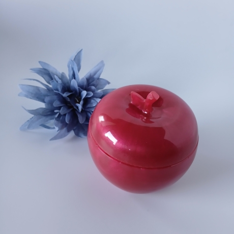 Epoxidharz Dose Apfel rot, Schmuckdose