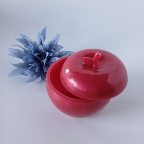 Epoxidharz Dose Apfel rot, Schmuckdose