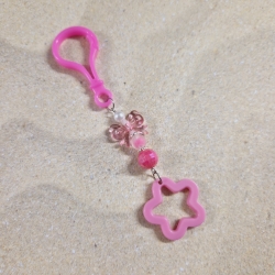 Schlüsselanhänger Stern Schleife pink Geschenkidee 