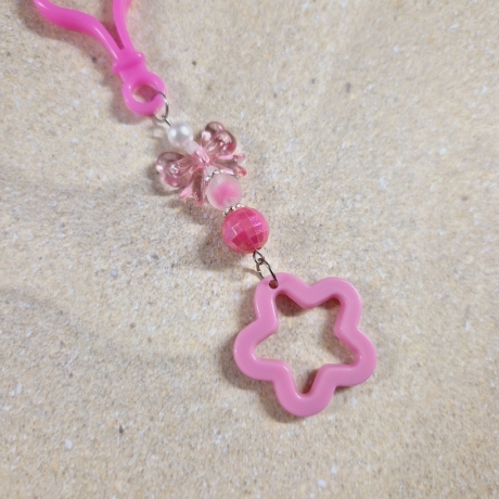 Schlüsselanhänger Stern Schleife pink Geschenkidee 