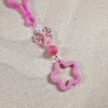Schlüsselanhänger Stern Schleife pink Geschenkidee 