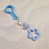 Schlüsselanhänger Stern Schleife blau Geschenkidee 
