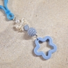 Schlüsselanhänger Stern Schleife blau Geschenkidee 