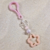Schlüsselanhänger Stern Schleife apricot rosa Geschenkidee 