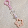 Schlüsselanhänger Stern Schleife apricot rosa Geschenkidee 
