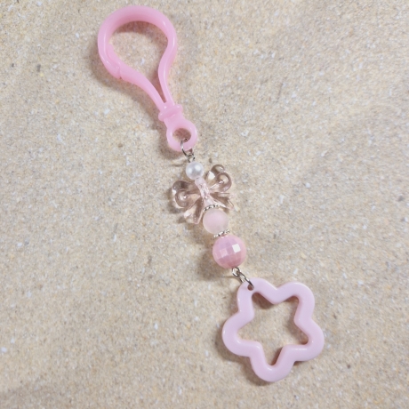 Schlüsselanhänger Stern Schleife rosa Geschenkidee 