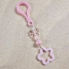Schlüsselanhänger Stern Schleife rosa Geschenkidee 