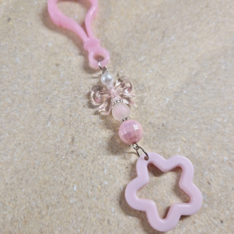 Schlüsselanhänger Stern Schleife rosa Geschenkidee 