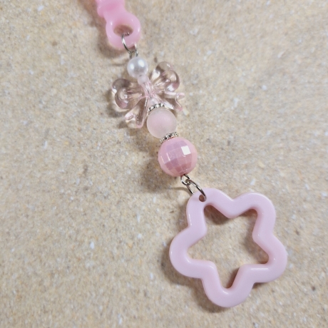 Schlüsselanhänger Stern Schleife rosa Geschenkidee 