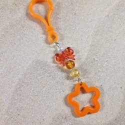Schlüsselanhänger Stern Schleife orange Geschenkidee 