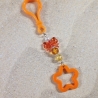 Schlüsselanhänger Stern Schleife orange Geschenkidee 