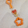 Schlüsselanhänger Stern Schleife orange Geschenkidee 