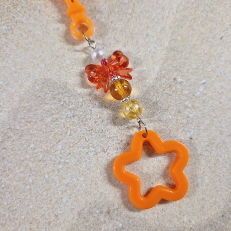 Schlüsselanhänger Stern Schleife orange Geschenkidee 