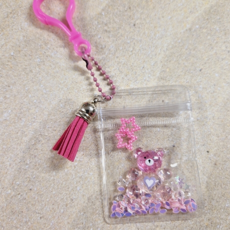 Schlüsselanhänger Teddybär pink Geschenkidee 