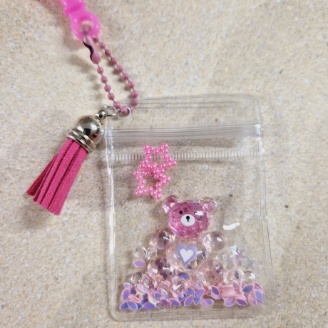 Schlüsselanhänger Teddybär pink Geschenkidee 