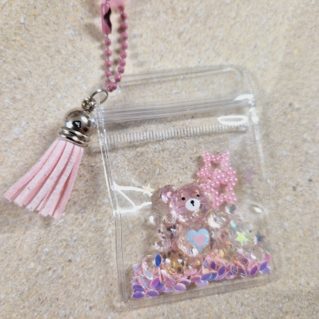Schlüsselanhänger Teddybär rosa Geschenkidee 
