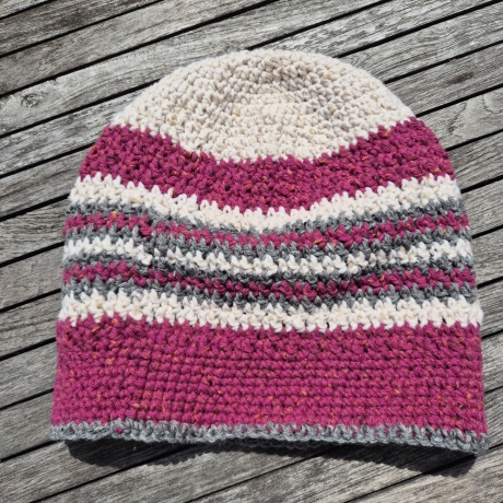 gehäkeltes Slouchy Beanie aus Schurwolle