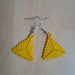 Ohrringe aus Perlen, Peyote, gelb, Handarbeit