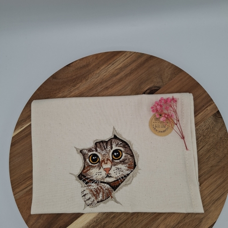 Küchenhandtuch Geschirrtuch Katze