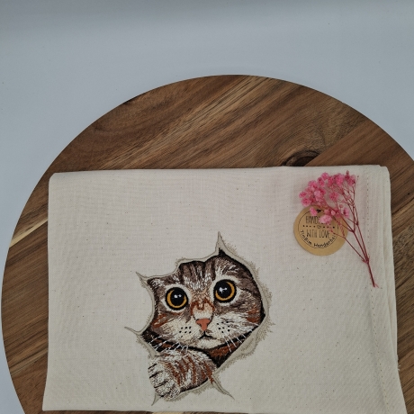 Küchenhandtuch Geschirrtuch Katze