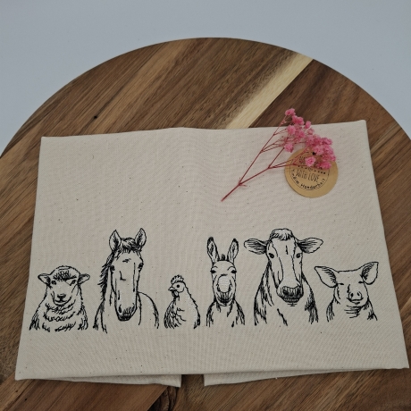 Küchenhandtuch Geschirrtuch Bauernhof 