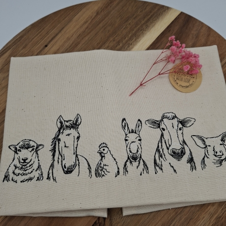 Küchenhandtuch Geschirrtuch Bauernhof 