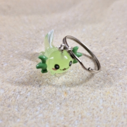 Schlüsselanhänger Axolotl grün Geschenkidee 