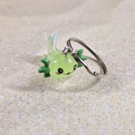 Schlüsselanhänger Axolotl grün Geschenkidee 