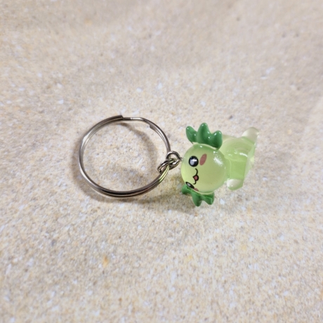 Schlüsselanhänger Axolotl grün Geschenkidee 
