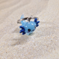Schlüsselanhänger Axolotl blau Geschenkidee 
