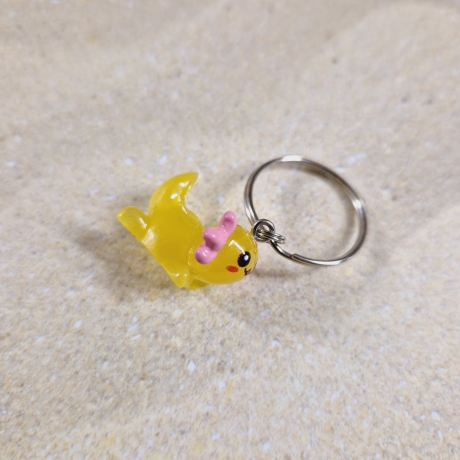 Schlüsselanhänger Axolotl gelb Geschenkidee 