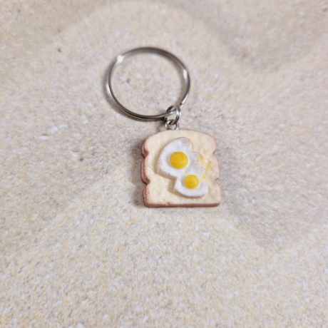 Schlüsselanhänger Toast mit Eier Geschenkidee 