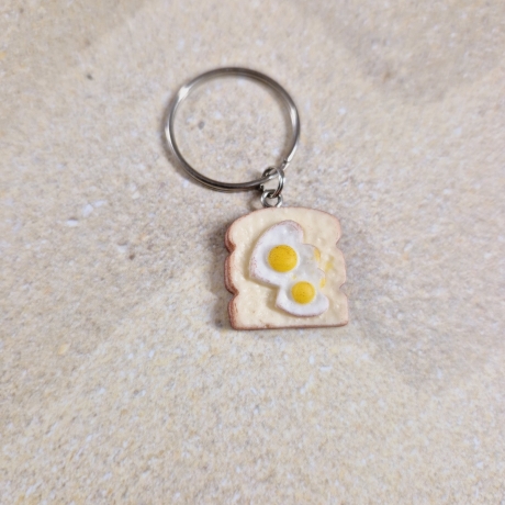 Schlüsselanhänger Toast mit Eier Geschenkidee 